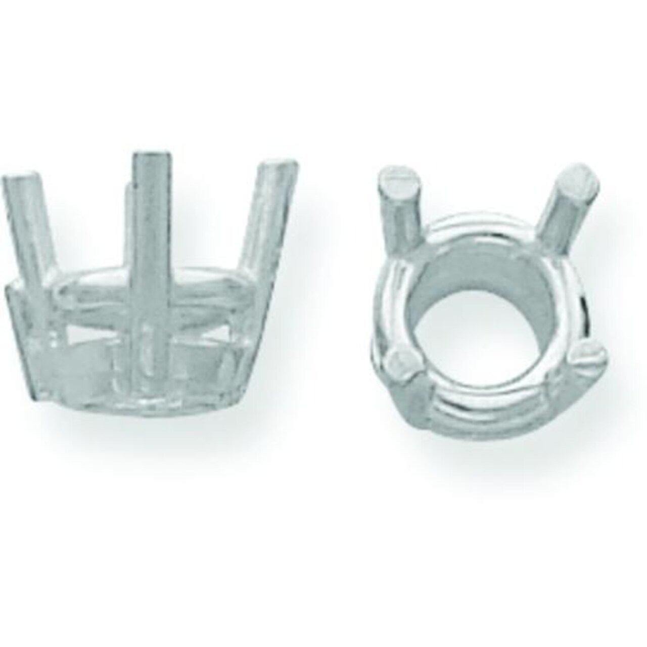 18K White Gold 4 Prong Round Heavy Basket Setting 3.2mm